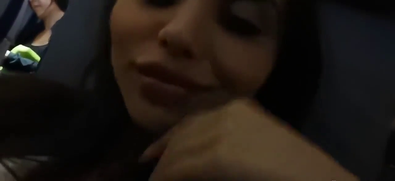 Insanely hot teen on the airplane flashing her cute face and body