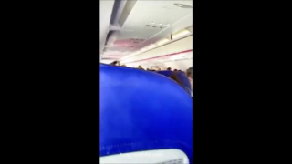 Russian milf seduced stranger on public flight and ended up fucking him on the plane